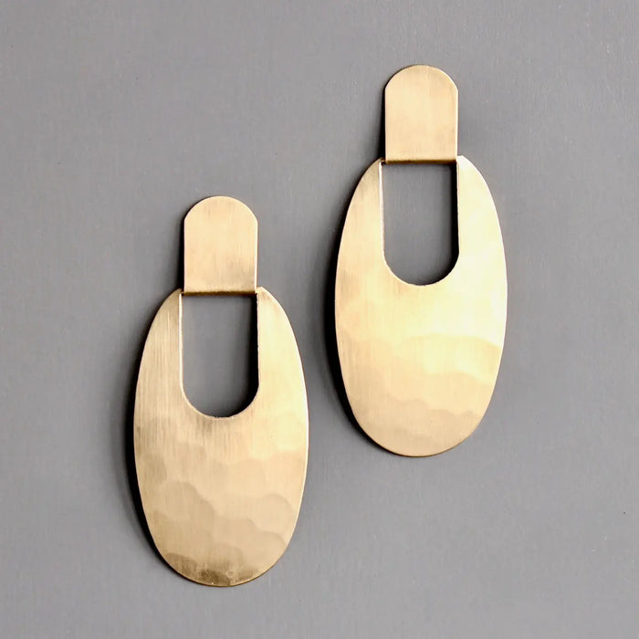 Hammered Brass Earrings