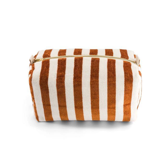 Rose in April Toffee Stripe Beauty Bag