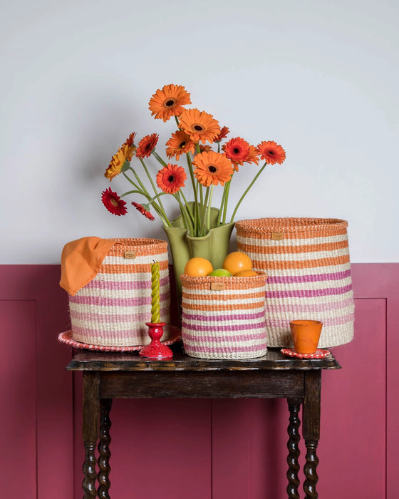 Stripe Basket Orange Pink Purple