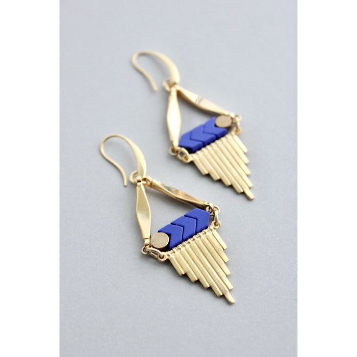 Blue Fringe Earrings