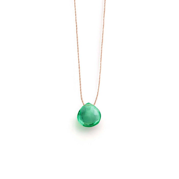 Seafoam Green Quartz Fine Cord Necklace