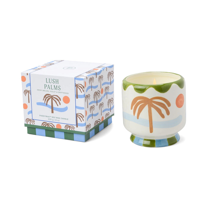 Paddywax Lush Palms Ceramic Candle