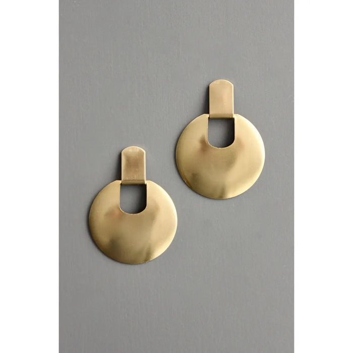 Brass Circle Earrings