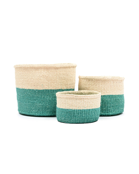 Colour Block Basket Turquoise