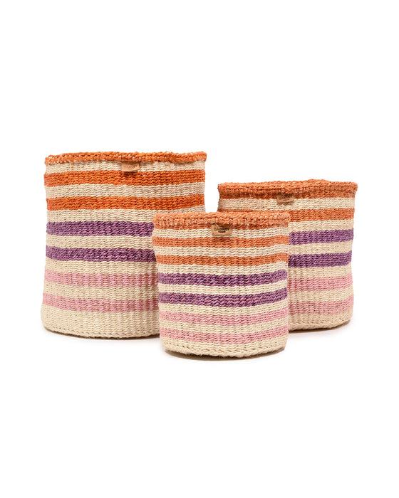 Stripe Basket Orange Pink Purple