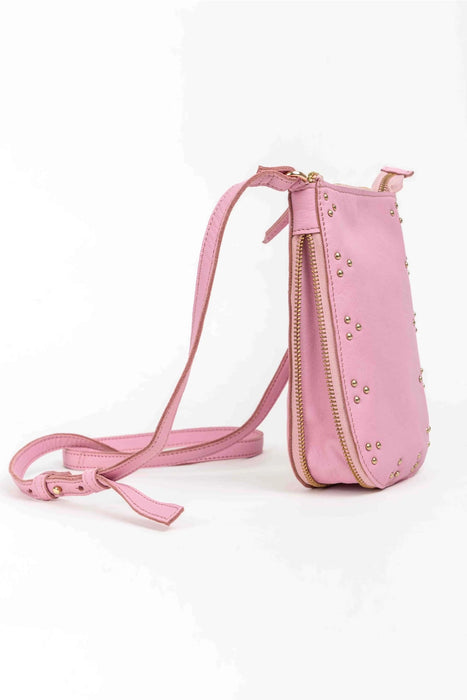 Betsy Pink Leather Crossbody Bag
