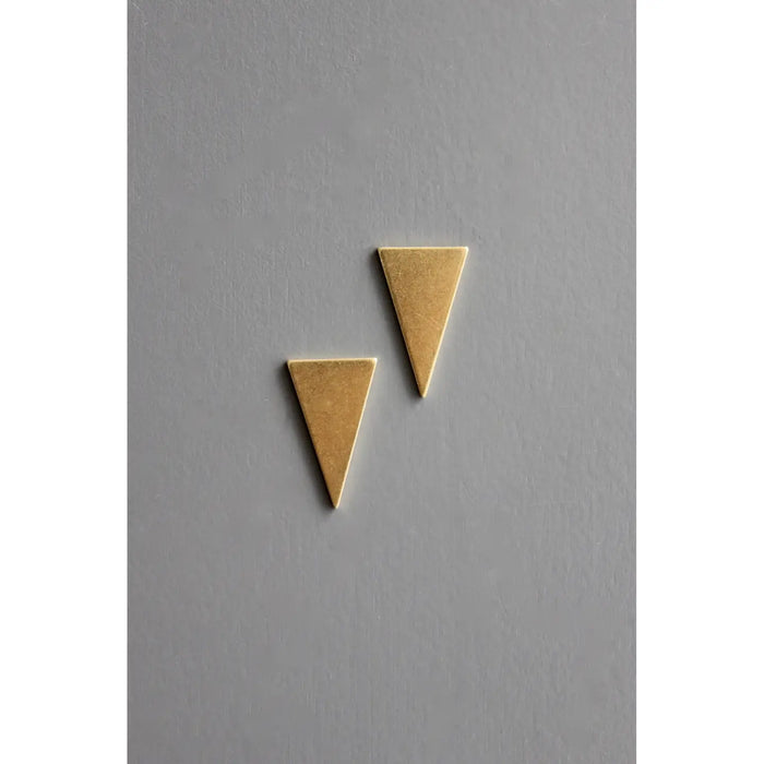 Brass Triangle Earrings