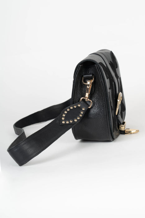 Black Leather Western Bag