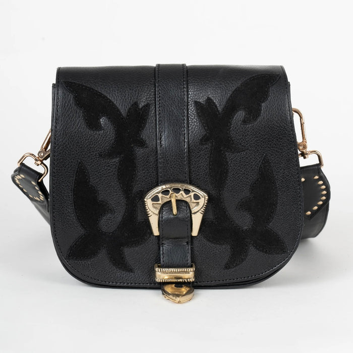 Black Leather Western Bag