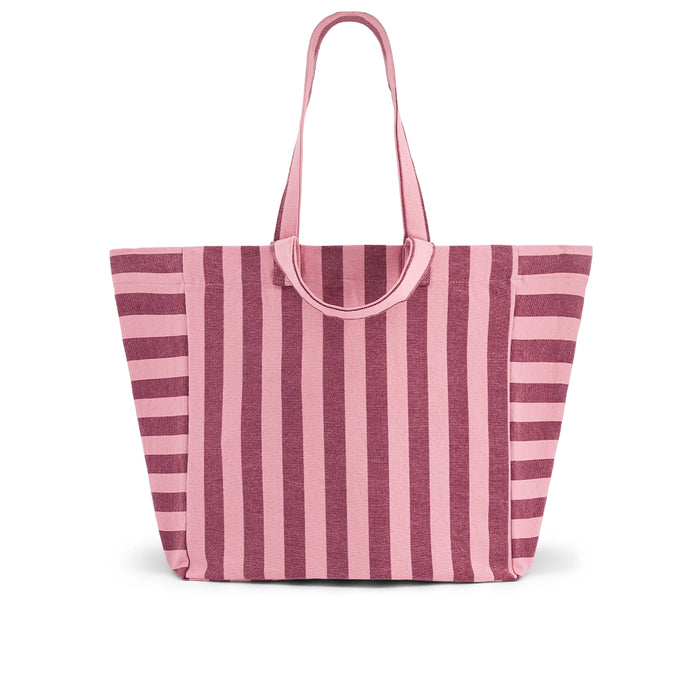 Rose in April Pink Stripe Oversize Tote Bag