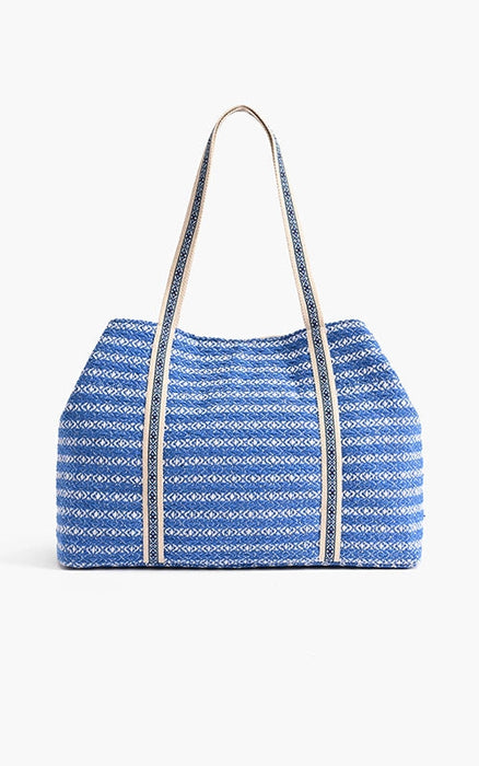 Silver Lake Blue Embellished Tote Bag