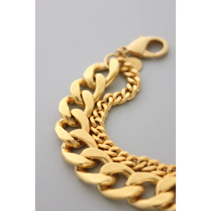 Gold Plated Double Strand Chain Bracelet