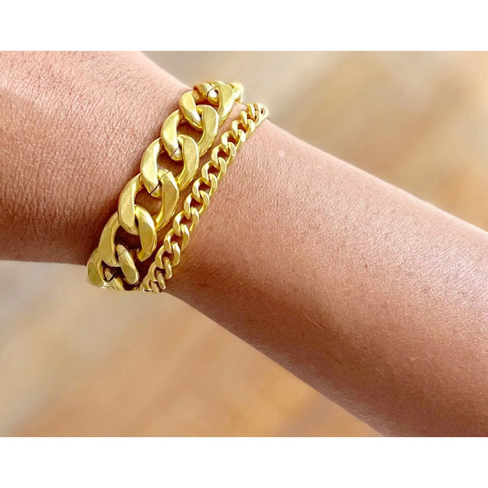 Gold Plated Double Strand Chain Bracelet