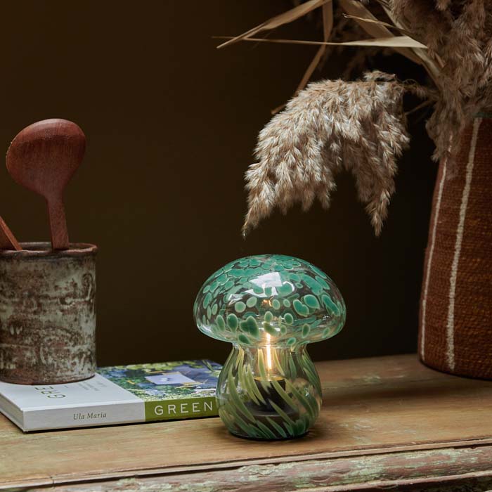 Abigail Ahern Mushroom Battery LED Lamp Green