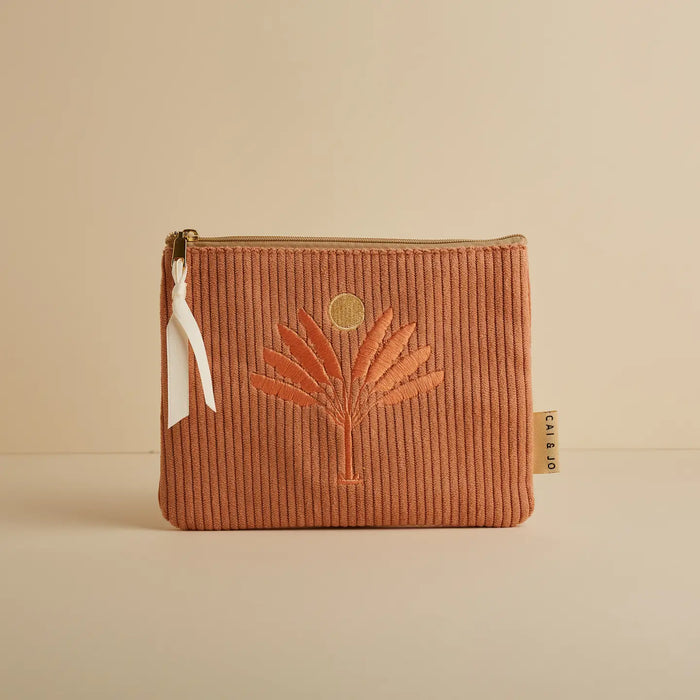 Cai and Jo Corduroy Pouch Stone